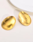 Ovale Ohrstecker aus Edelstahl mit 18 Karat Vergoldung