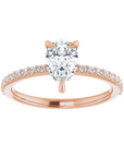 Tropfen Pavé Solitaire Ring Roségold