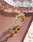 18K Vergoldeter Zirkon-Ring – Verstellbar & Strahlend schön