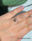 Pavé Solitaire Ring Weißgold