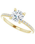 Pavé Solitaire Ring Gelbgold