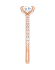 Oval Pavé Solitaire Ring Roségold