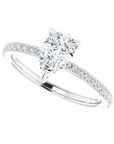 Tropfen Pavé Solitaire Ring Weißgold