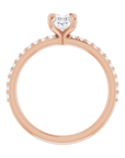 Oval Pavé Solitaire Ring Roségold