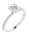 Pavé Solitaire Ring Weißgold