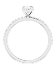 Tropfen Pavé Solitaire Ring Weißgold