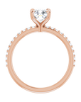 Cushion Pavé Solitaire Ring Roségold