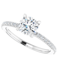 Pavé Solitaire Ring Weißgold