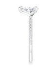Tropfen Pavé Solitaire Ring Weißgold