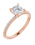 Cushion Pavé Solitaire Ring Roségold