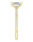 Emerald Pavé Solitaire Ring Gelbgold