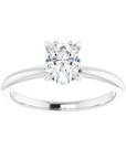 Oval Solitaire Ring Weißgold