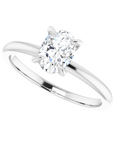 Oval Solitaire Ring Weißgold