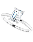 Emerald Solitaire Ring Weißgold