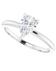 Tropfen Solitaire Ring Weißgold