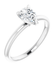 Tropfen Solitaire Ring Weißgold