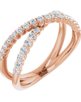 Criss-Cross Diamantring Roségold