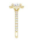 Halo Ring Oval Gelbgold