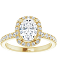 Halo Ring Oval Gelbgold