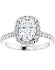 Halo Ring Oval Weissgold