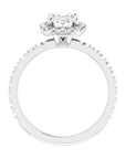 Halo Ring Oval Weissgold