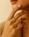 Offener Ring aus Sterlingsilber im geometrischen Design