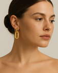 Elegante ovale Ohrringe - Vergoldet
