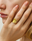 Offener Ring mit 18 Karat Goldbeschichtung