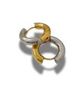 Elegante Edelstahl-Creolen im minimalistischen Farbblock-Stil – Gold und Silber