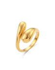 Ring aus Edelstahl in Schlangenform, 18K vergoldet