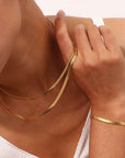Minimalistisches Klingenarmband - 18K vergoldet
