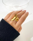 Retro-Klassik Ring mit 18 Karat Vergoldung