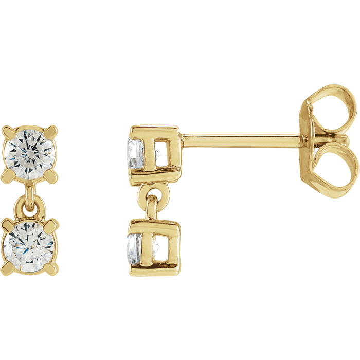 Diamant-Ohrringe mit zwei Steinen