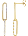 Pavé Doppel-Link Ohrringe