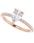 Tropfen Pavé Solitaire Ring Roségold