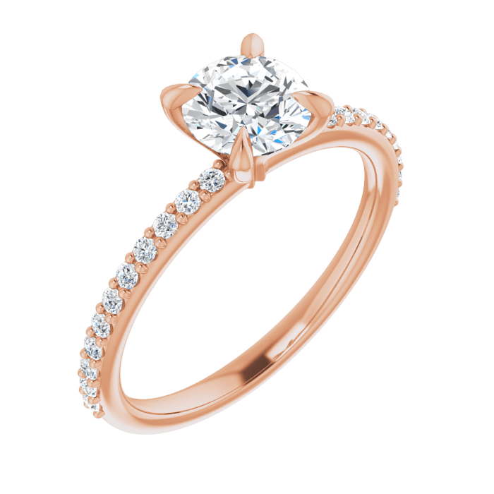 Pavé Solitaire Ring Roségold