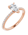 Tropfen Pavé Solitaire Ring Roségold