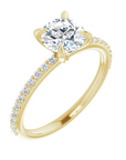 Pavé Solitaire Ring Gelbgold