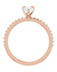 Tropfen Pavé Solitaire Ring Roségold