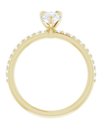 Tropfen Pavé Solitaire Ring Gelbgold