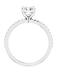Cushion Pavé Solitaire Ring Weißgold