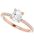 Oval Pavé Solitaire Ring Roségold