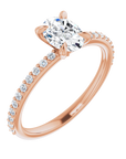 Oval Pavé Solitaire Ring Roségold