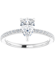 Tropfen Pavé Solitaire Ring Weißgold
