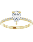 Tropfen Pavé Solitaire Ring Gelbgold