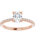 Oval Pavé Solitaire Ring Roségold