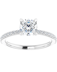 Pavé Solitaire Ring Weißgold