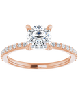 Cushion Pavé Solitaire Ring Roségold