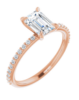 Emerald Pavé Solitaire Ring Roségold