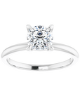 Cushion Solitaire Ring Weißgold